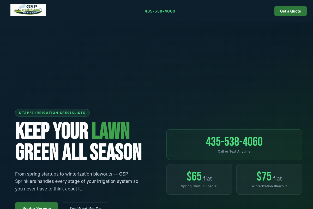 GSP Sprinklers website