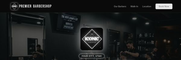 Iconic Barbershop website screenshot