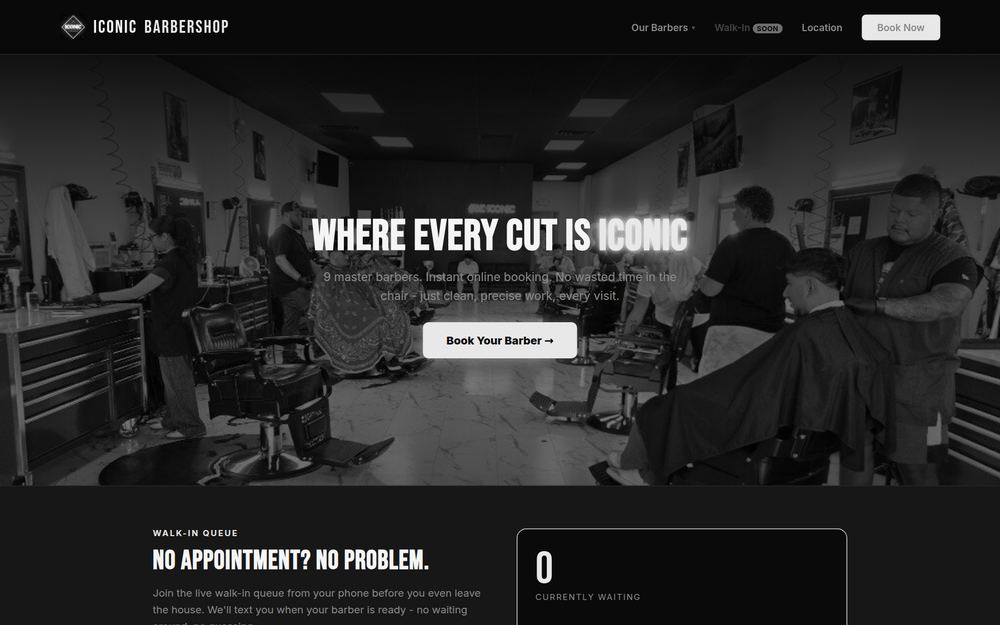 Iconic Barbershop website